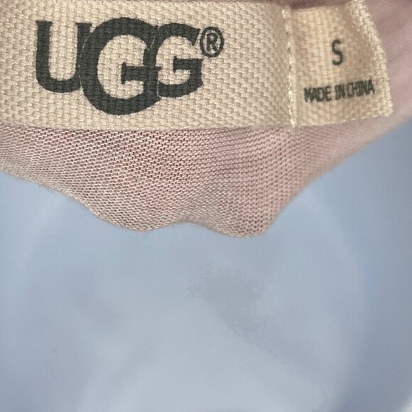 2/$30 UGG Nya Pajama PJ Top Button Up Sleep Shirt Long Sleeve Collared Pink - Picture 7 of 9